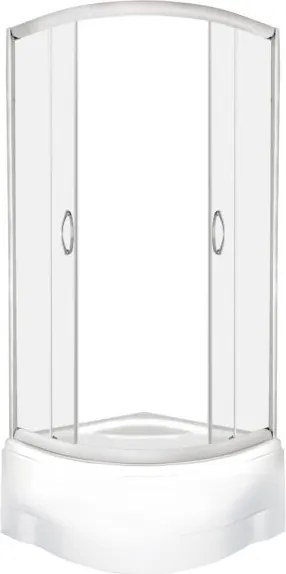 Novoterm Štvrťkruhový sprchový kút NV-Lava 80x80 chróm/transparent + vysoká vanička