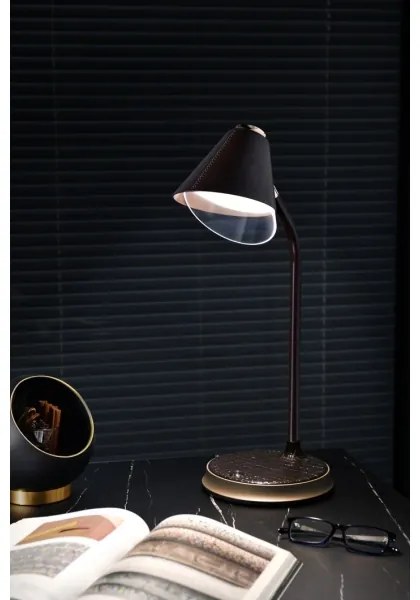 Immax 08971L - LED Stmievateľná stolná lampa FINCH LED/9W/12/230V hnedá/zlatá