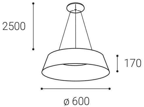LED2 Závesné LED osvetlenie na lanku KATY, 60W, 3000K/4000K, okrúhle, biele