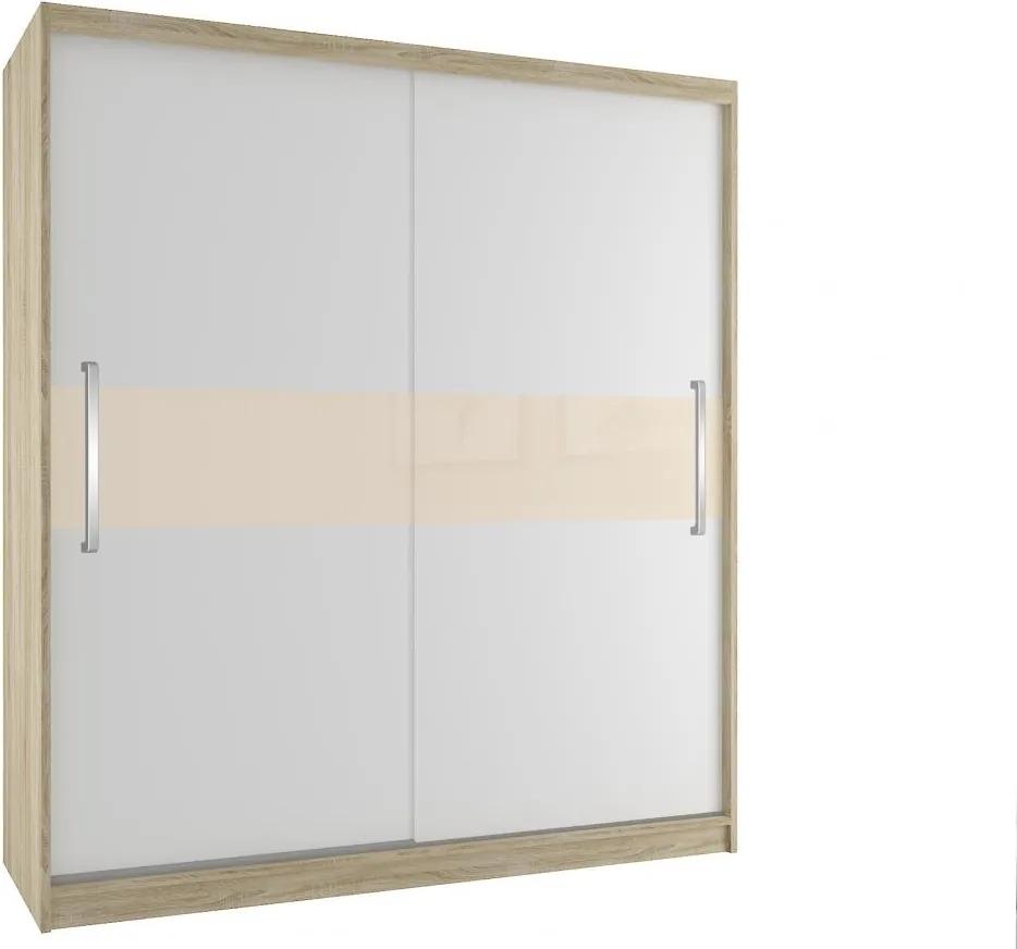Skriňa s posuvnými dverami Verity dub sonoma/biela 200 cm