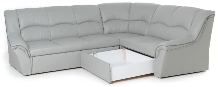 Kožená rohová sedacia súprava DUBAJ LUX XL II, Ľavá, pistáciová (K-57)_čierna (K-70)