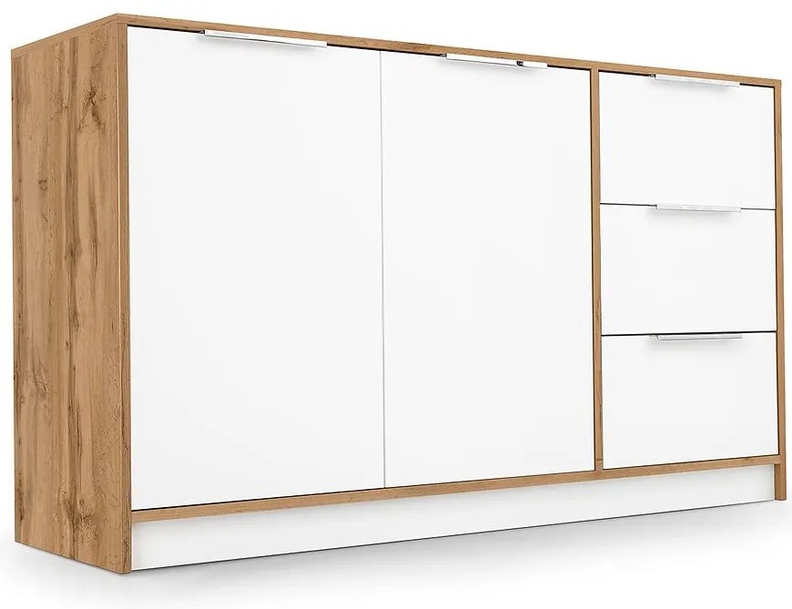 Komoda Duarte 2d3s Biela / Dub Wotan