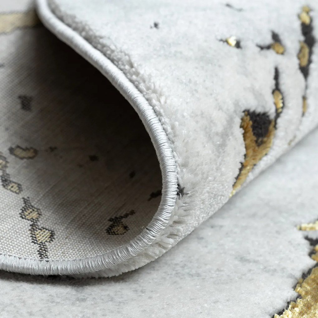 Dywany Łuszczów, Kusový koberec Allure 1963 white/gold kruh, 120x120 (priemer) kruh, biela, kancelária