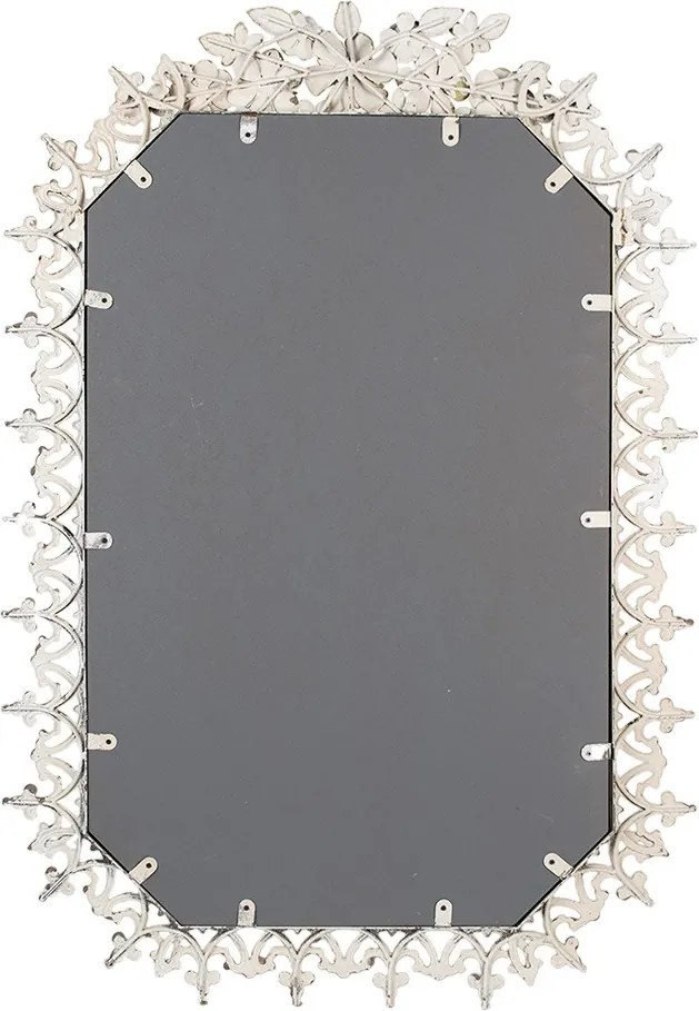 Šedobéžové anik nástenné zrkadlo s ozdobnými kvetmi Viloé - 63*3*93 cm