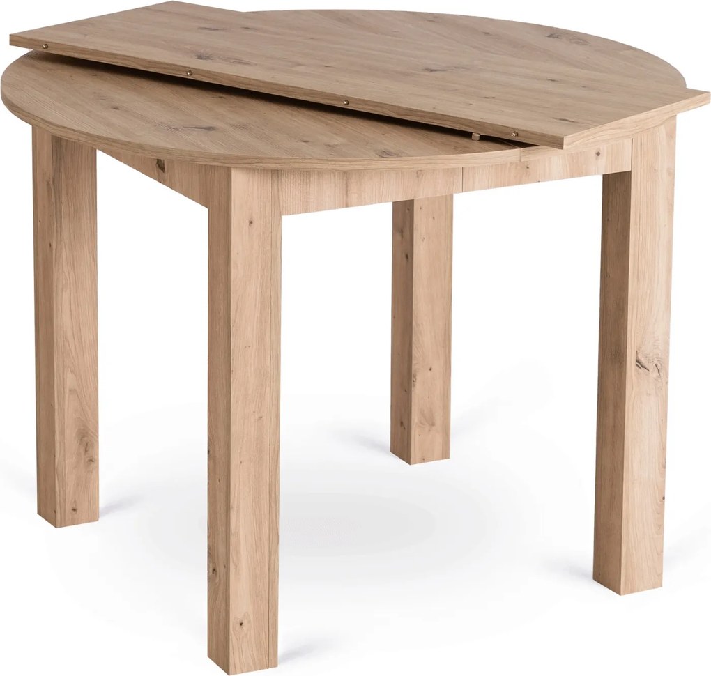 Vintino Jedálenský okrúhly stôl AMFORA dub artisan svetlý 102–142 cm