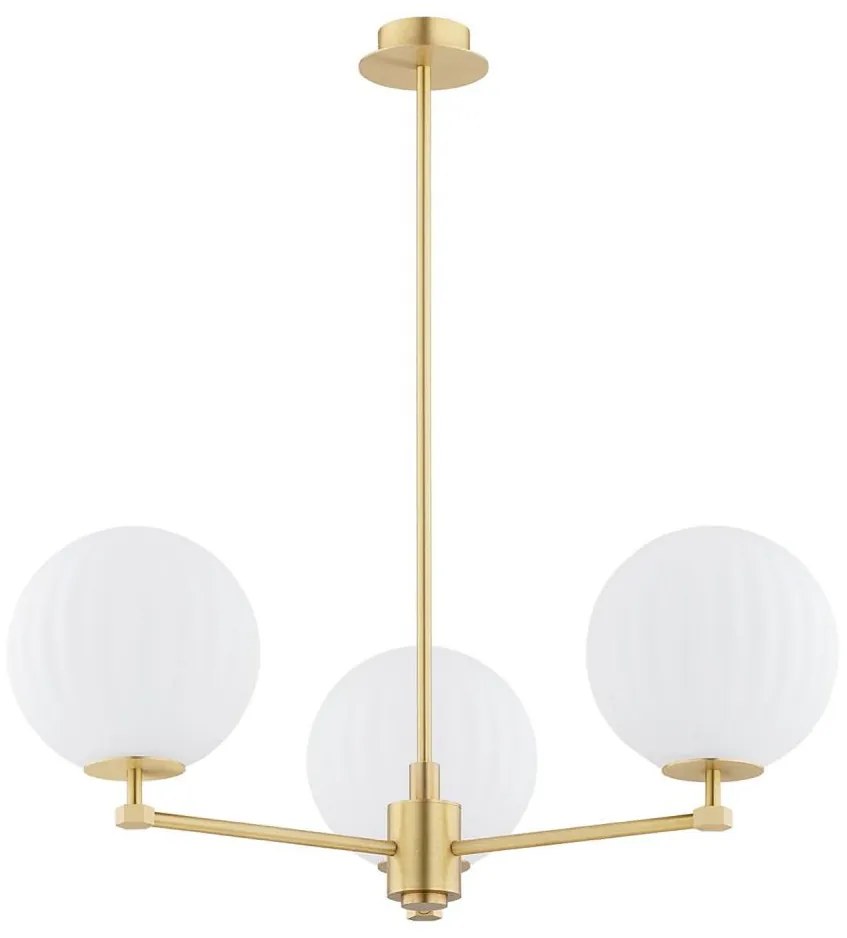 Argon 6307 - Luster na tyči PALOMA 3xE14/7W/230V zlatá/biela