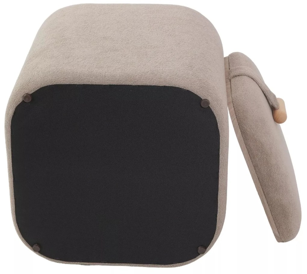 Taburet Nap s úložným prostorem tmavě béžový