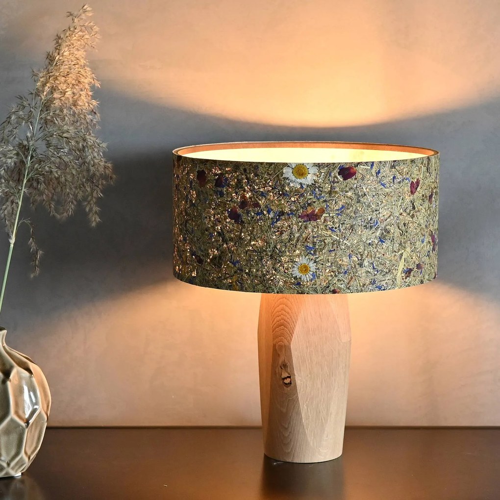 LeuchtNatur Pura stolová LED lampa dub/alpská lúka