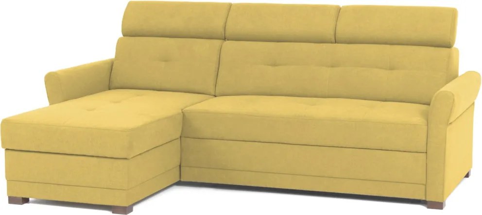 Rohová sedacia súprava Harris, žltá kari látka,ľavý roh