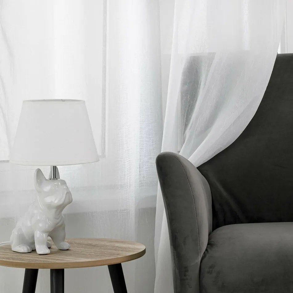Homede Záclona Kresz Eyelets gold, biela, 140 x 290 cm