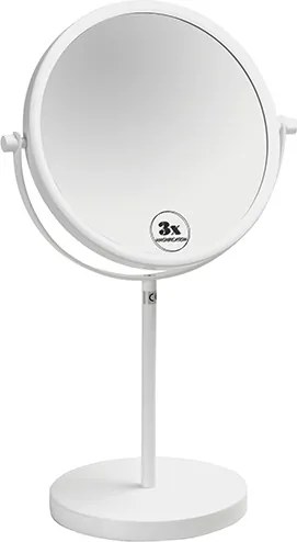Bemeta Design WHITE: Kozmetické zrkadlo, ø 200 mm, obojstranné, na postavenie - 112201254