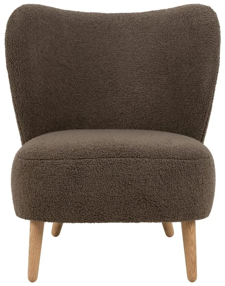 Hnedé kreslo z textílie buklé Elmont – Actona