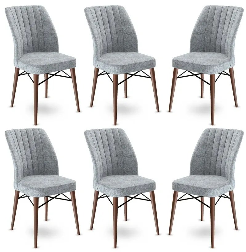 Sada jedálenských stoličiek Flex Grey and Brown, 6ks