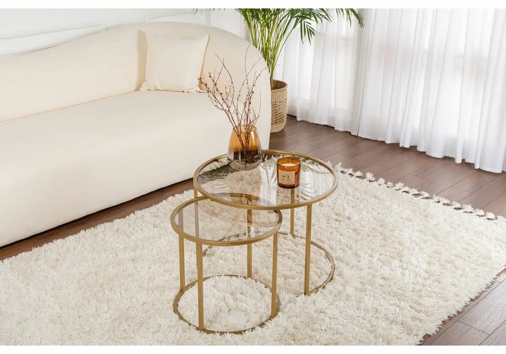 Súprava konferenčných stolíkov Aurum Gold and Bronze 60 cm, 2 ks