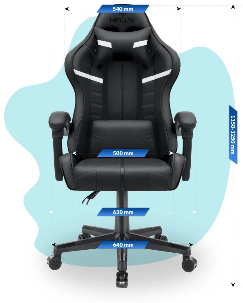 Detské herné kreslo HC - 1004 čiernej farby s bielym detailom