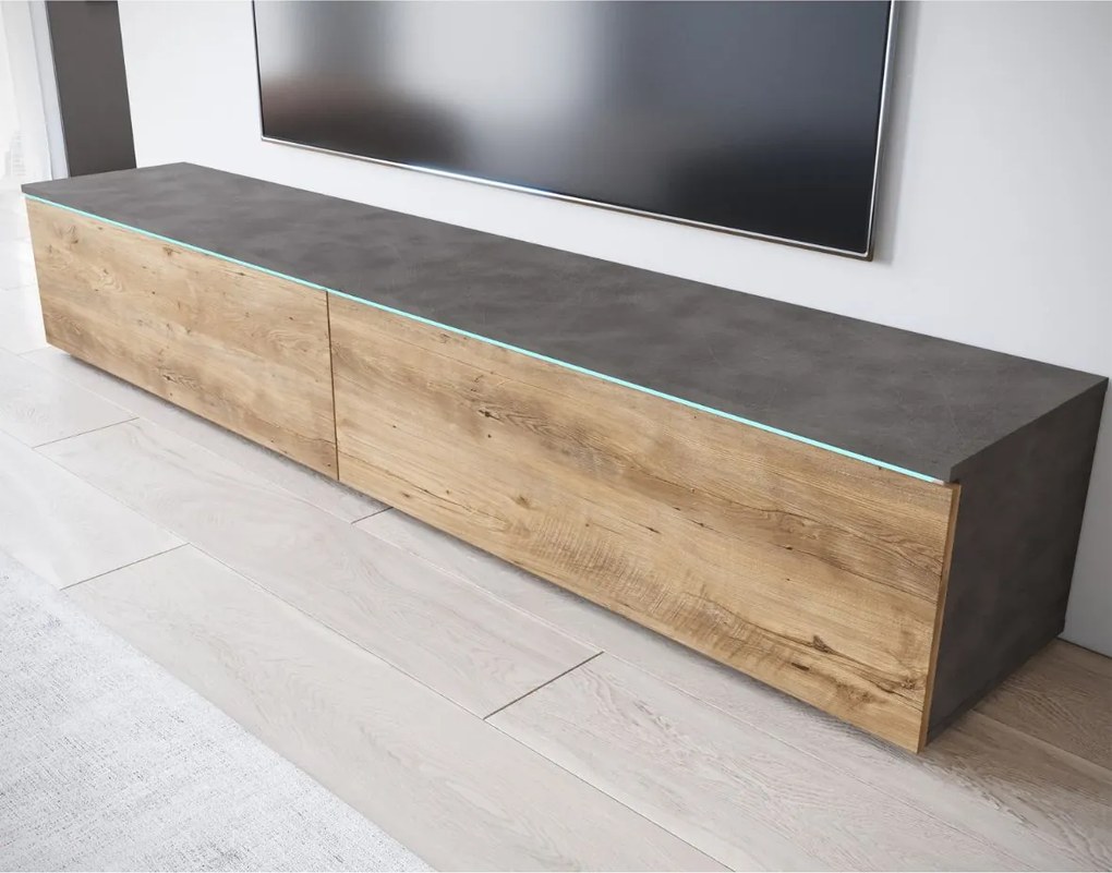 TV skrinka LED matera/gaštan Lowboard D180