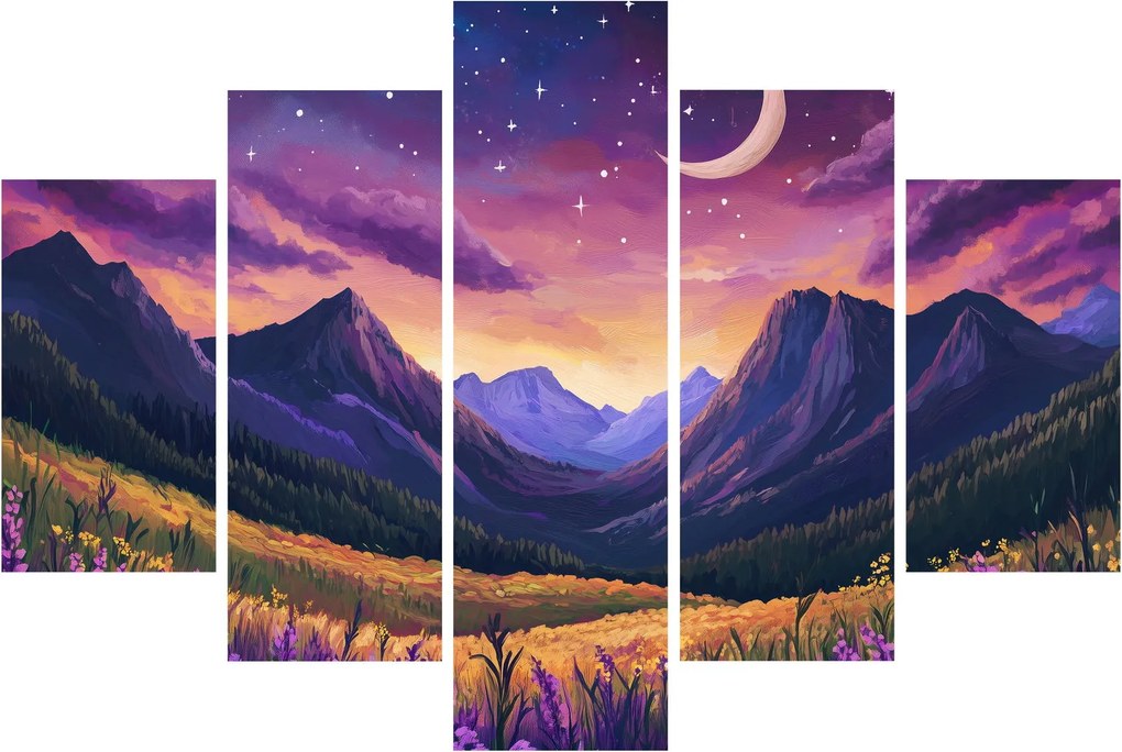 Obraz - Fialová krajina (150x105 cm)