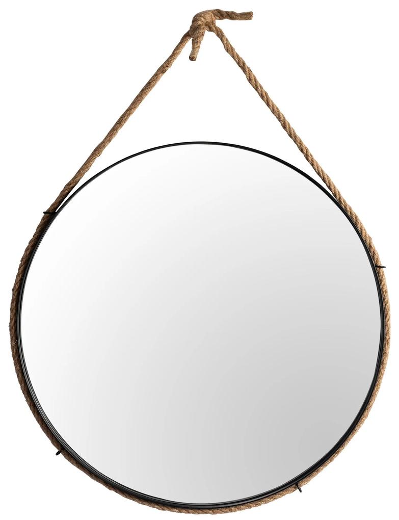 Tutumi, okrúhle zrkadlo na lane 60cm MSJ-60B, čierna, HOM-09804