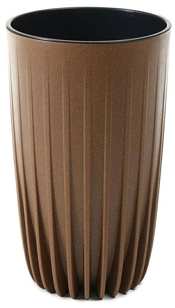Kvetináč PRÚŽKOVANÝ ECO III 25 cm hnedý