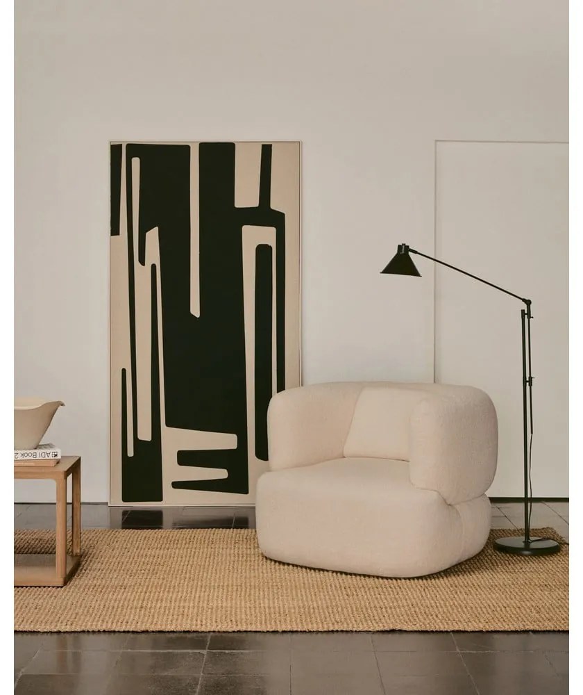 Čierna stojacia lampa s kovovým tienidlom (výška 220 cm) Dione – Kave Home