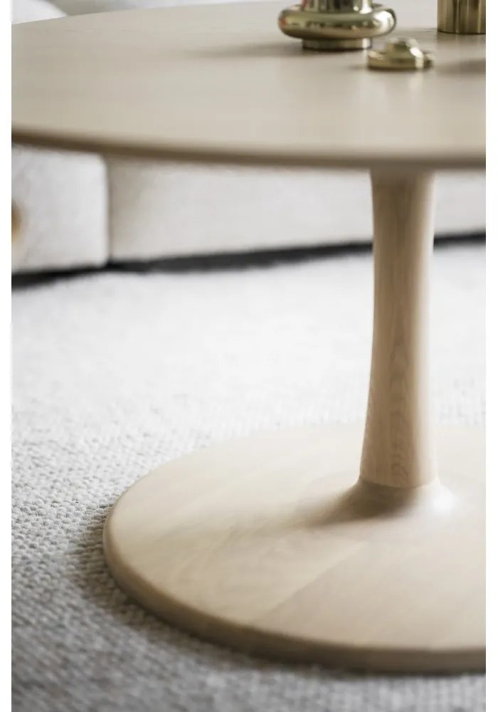 Okrúhly konferenčný stolík v dekore duba v prírodnej farbe 60x60 cm Hobart – Rowico
