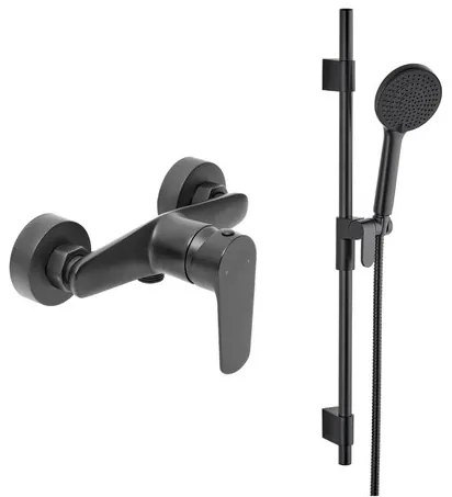 Sprchová batéria SAT Mood so sprchovacím setom 150 mm čierna matná SATBSMOOD268CSET1