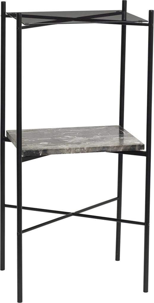 HÜBSCH konzolový stôl kov/mramor/sklo/čierna 020806, čierna