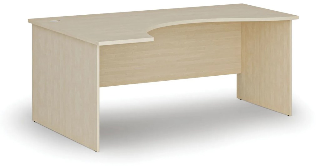 Ergonomický kancelársky pracovný stôl PRIMO WOOD, 1800 x 1200 mm, ľavý, breza