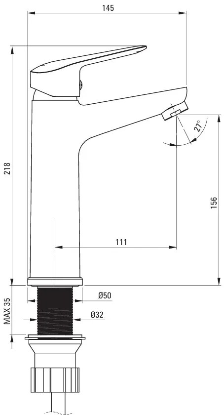 Deante Boro, umývadlová batéria h-218, chrómová, DEA-BMO_020N