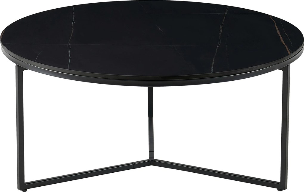 XXXLutz KONFERENČNÝ STOLÍK, čierna, kov, keramika, 80/80/37 cm Livetastic - Stolíky do obývačky - 002056001402