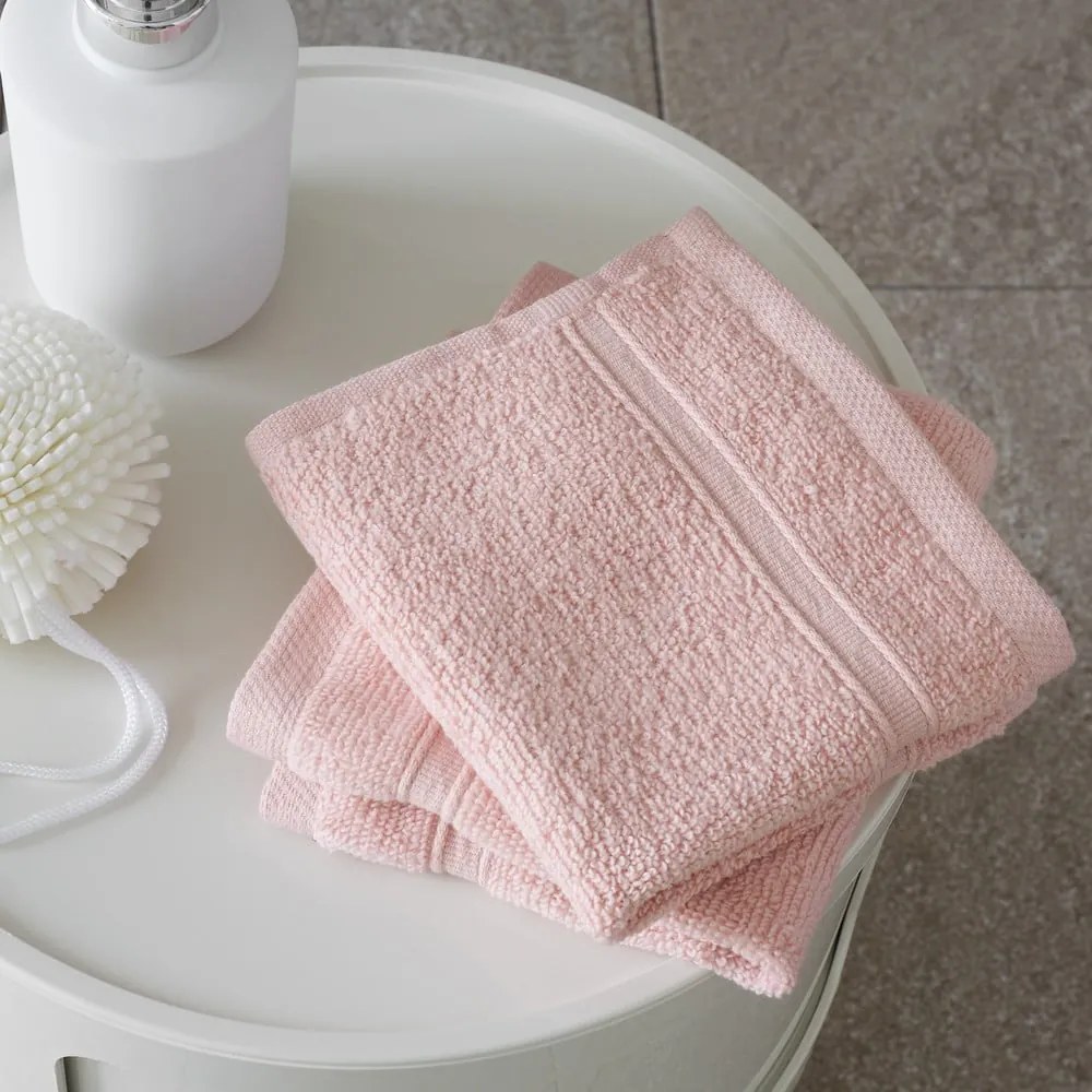 Svetloružové froté bavlnené uteráky v súprave 2 ks 30x30 cm Zero Twist – Catherine Lansfield