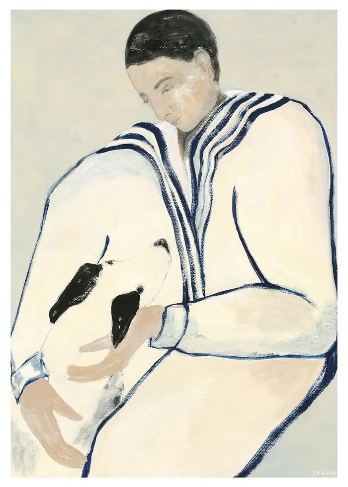 The Poster Club Plagát Man and Dog by Sofia Lind 50x70 cm