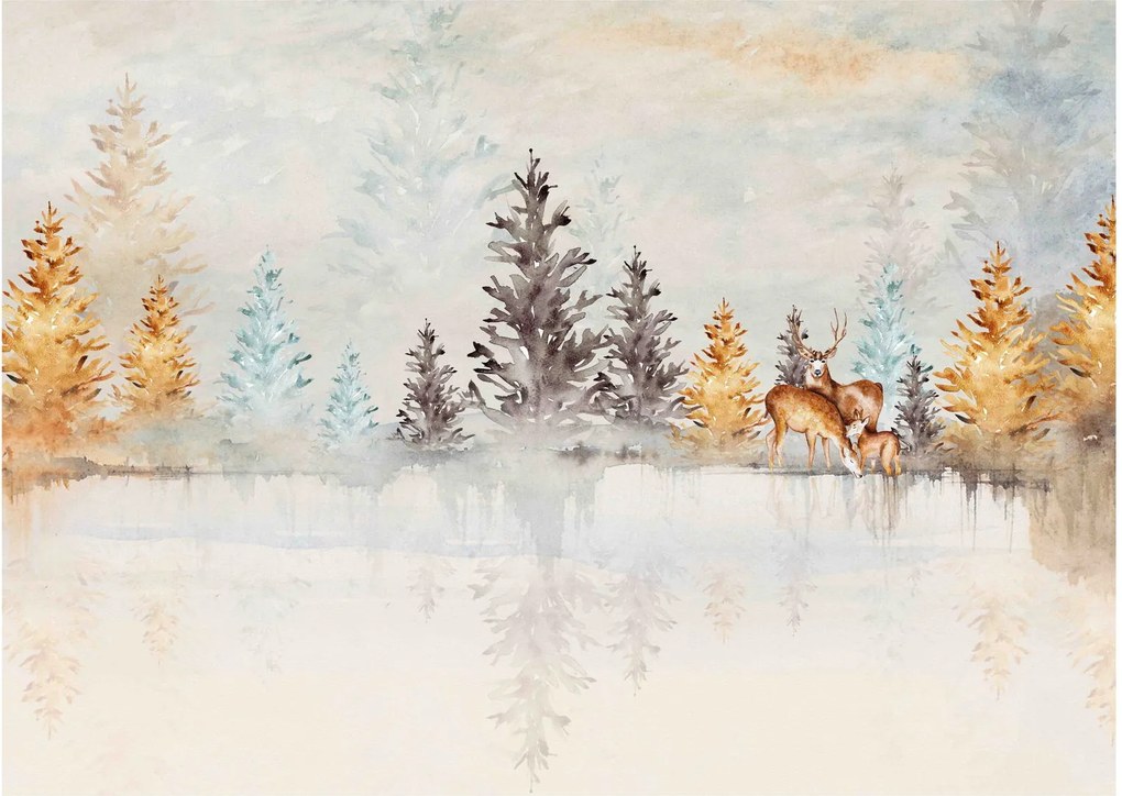 Obraz - Akvarelový les (70x50 cm)