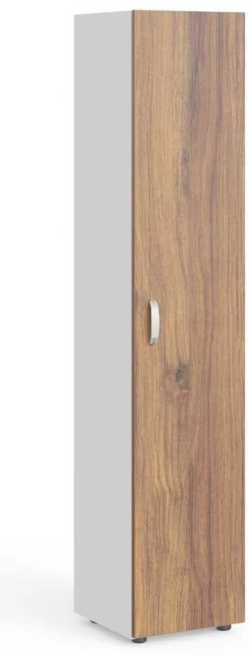 Vysoká skriňa Manager 39,9 x 42,2 x 196,5 cm, pravá, orech warmia / biela