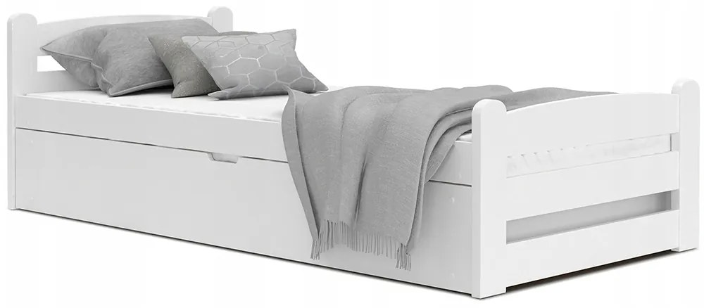 GL Posteľ s úložným priestorom Dávid 90x200 - biela