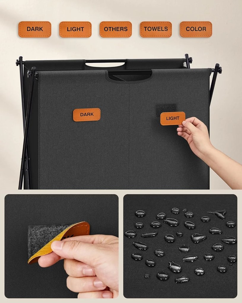 Koš na prádlo Ribbed 115 L černý