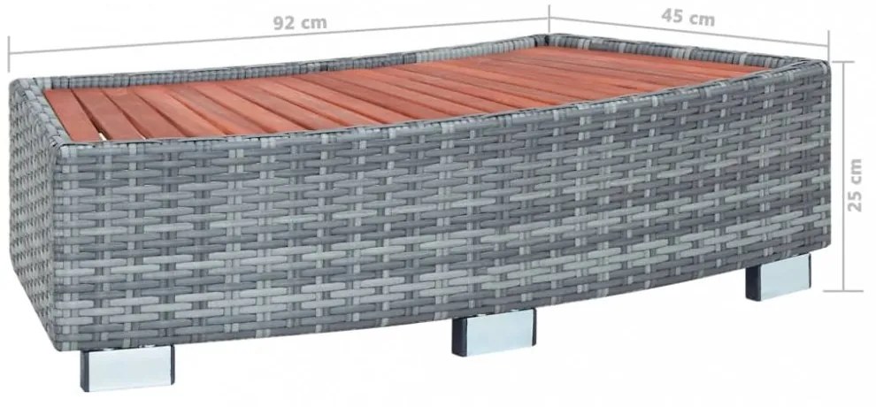 Schodík k vírivke polyratan / eukalyptus Dekorhome