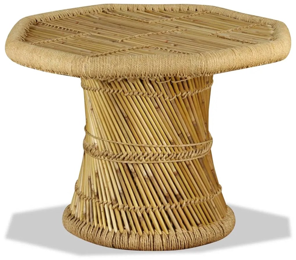 Konferenčný stolík, bambus, osemuholníkový, 60x60x45 cm
