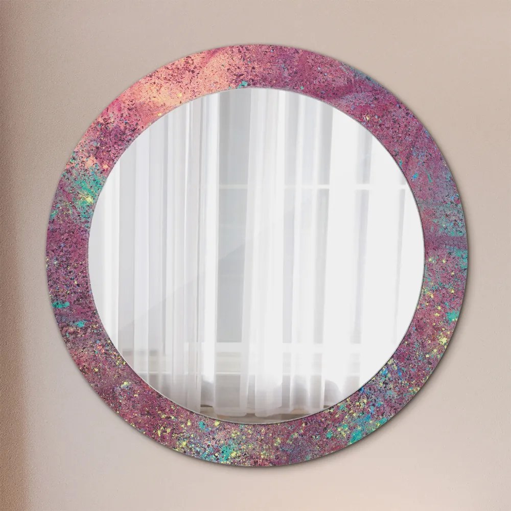 Okrúhle zrkadlo s potlačou Festival farieb fi 70 cm