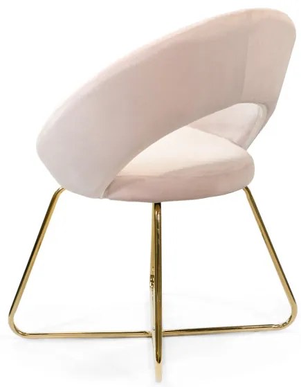Kreslo JARED zamatové, svetloružové so zlatými nohami ALL 976272
