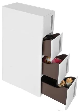 Policový regál MARGE biely/hnedý