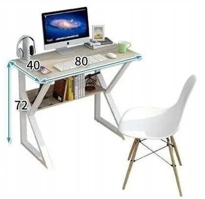 SLEYER STL04BR Počítačový a kancelársky stôl s policou 80 x 40 cm - hnedá farba