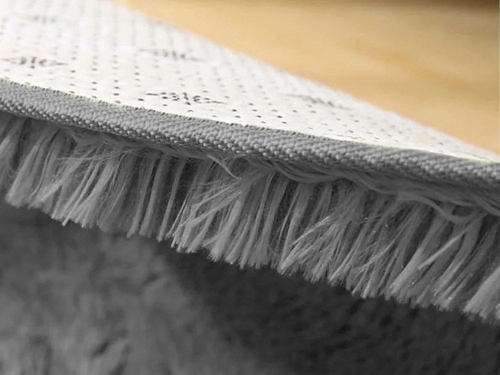 TZ Tmavosivý okrúhly shaggy koberec Lana Rozmer: 80 cm