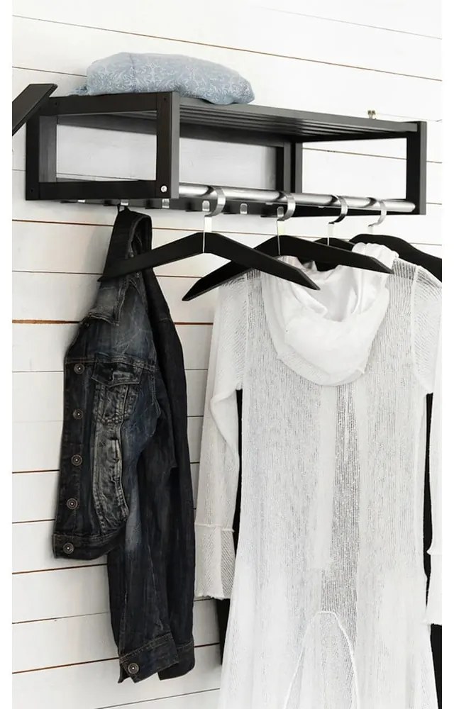 Nástenný vešiak z dubového dreva v prírodnej farbe s poličkou Confetti – Rowico