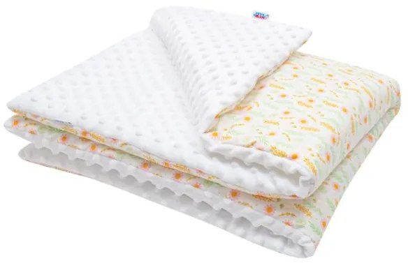 NEW BABY Detská deka z Minky s výplňou New Baby Harmony biela 70x100 cm