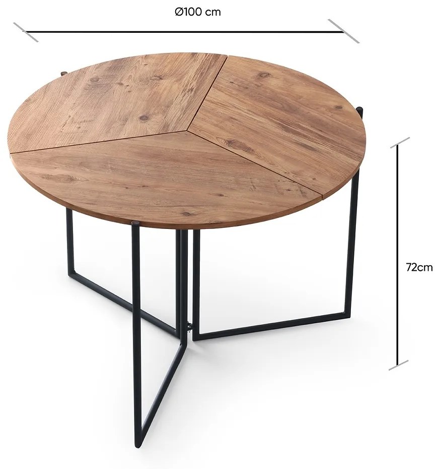 Dizajnový jedálenský stôl Isaiah 100 cm borovica