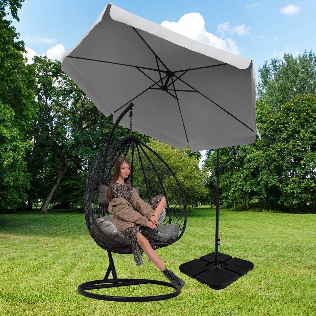 Dekorstudio Veľký záhradný slnečník Dallas- 350 cm - svetlo sivý