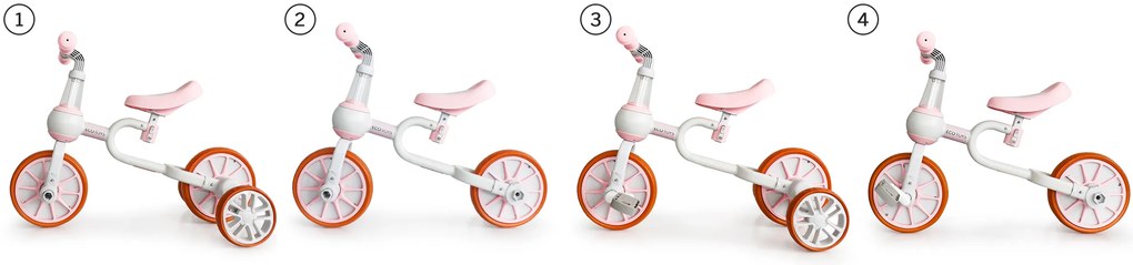WELLHOX Balančný bicykel 4v1 - rúžový