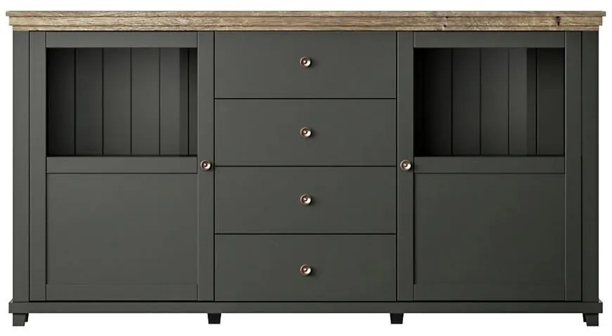 Komoda  2D 4S Evora 25 Dub Lefkas/Zelená