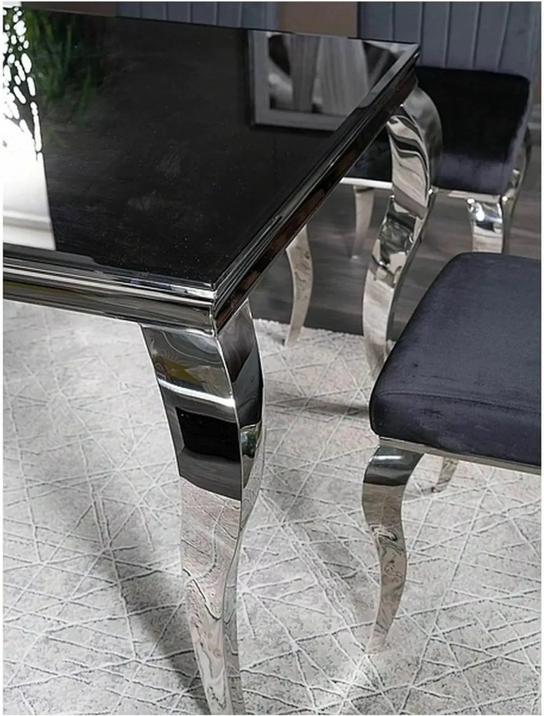 Jedálenský stôl Prince 150 cm čierny/chróm